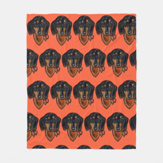 Dachshund Fleece Deken (Voorkant)