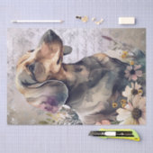 Dachshund Floral Dog Tissuepapier (Craft)