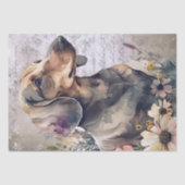 Dachshund Floral Dog Tissuepapier (Voorkant)