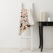 dachshund floral dogs crème  floral sherpa deken (In situ)