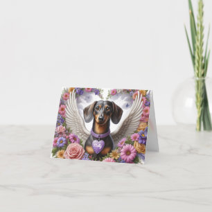 DACHSHUND FLORAL GEPERSONALISEERD SYMPATHIEKAART KAART