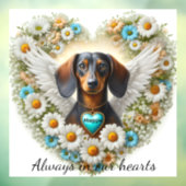 Dachshund Floral Heart Raamsticker (Vel 3)