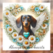 Dachshund Floral Heart Raamsticker (Vel 2)