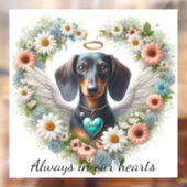 Dachshund Floral Heart Raamsticker (Vel 2)