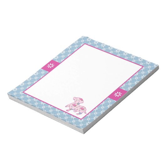 Dachshund Floral Notitieblok (Linkerzijde)