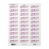 Dachshund Floral Return Address Label Paars (Full Sheet)