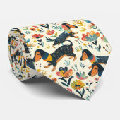 Dachshund Floral Stropdas (Opgerold)