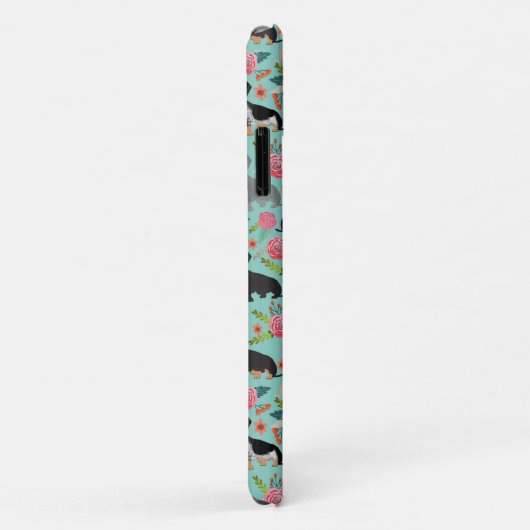 dachshund florals mint Case-Mate iPhone case (Achterkant/rechts)