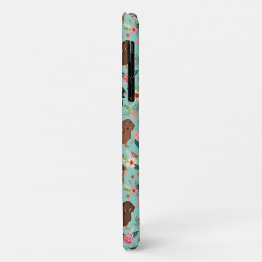 dachshund florals mint Case-Mate iPhone case (Achterkant/links)