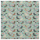 Dachshund  Florals Stof (Swatch)