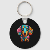 Dachshund Flower Funny Dog Sleutelhanger (Voorkant)