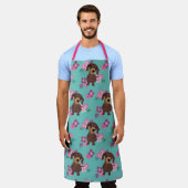 Dachshund Flowers Apron Schort (Gedragen)