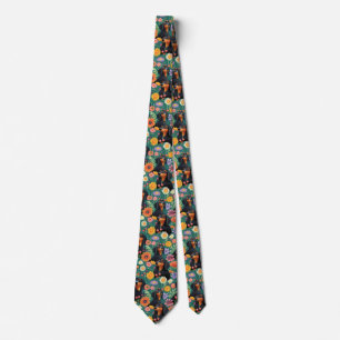 Dachshund Flowers Stropdas