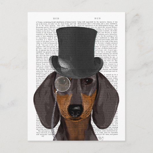 Dachshund, Formele hond en Pet Briefkaart (Voorkant)