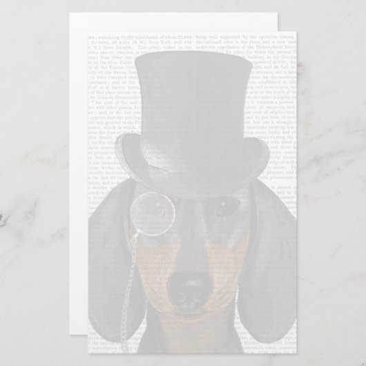 Dachshund, Formele hond en Pet Briefpapier (Voorkant / Achterkant)