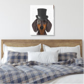 Dachshund, Formele hond en Pet Canvas Afdruk (Insitu (Slaapkamer))