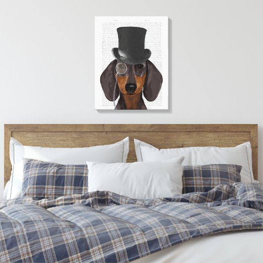 Dachshund, Formele hond en Pet Canvas Afdruk (Insitu (Slaapkamer))