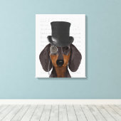 Dachshund, Formele hond en Pet Canvas Afdruk (Insitu (Houten vloer))