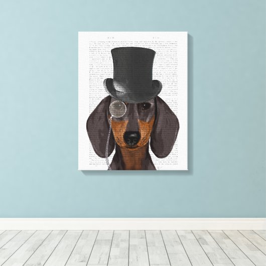 Dachshund, Formele hond en Pet Canvas Afdruk (Insitu (Houten vloer))