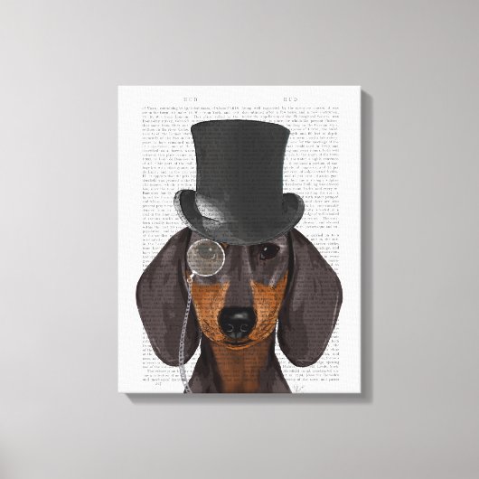 Dachshund, Formele hond en Pet Canvas Afdruk (Voorkant)