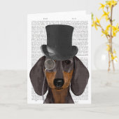 Dachshund, Formele hond en Pet Kaart (Gele Bloem)