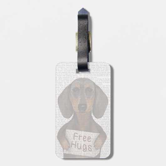 Dachshund Free Hugs Bagagelabel (Achterkant verticaal)