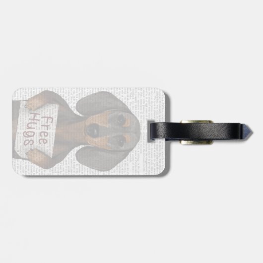 Dachshund Free Hugs Bagagelabel (Achterkant horizontaal)