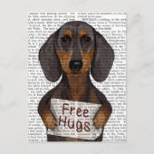Dachshund Free Hugs Briefkaart (Voorkant)