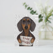 Dachshund Free Hugs Briefkaart (Staand voorkant)