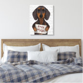 Dachshund Free Hugs Canvas Afdruk (Insitu (Slaapkamer))