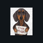 Dachshund Free Hugs Canvas Afdruk<br><div class="desc">Inspirerend en Feestdagen</div>