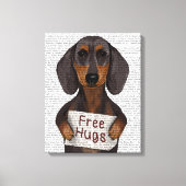 Dachshund Free Hugs Canvas Afdruk (Voorkant)