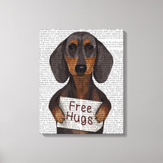 Dachshund Free Hugs Canvas Afdruk (Voorkant)