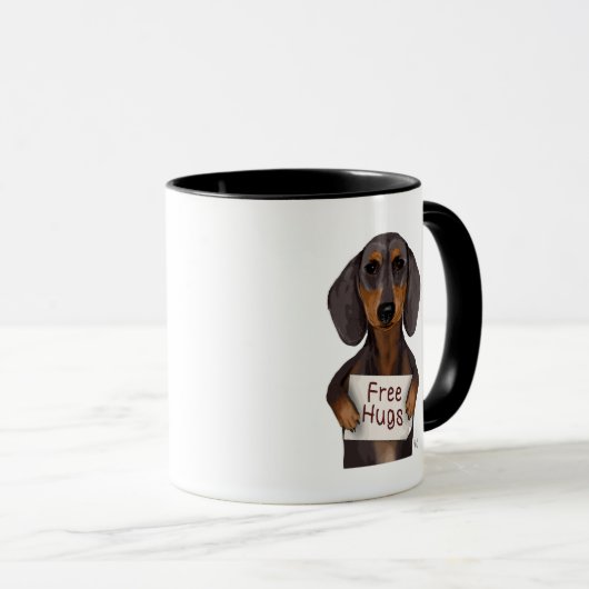 Dachshund Free Hugs Mok (Voorkant rechts)