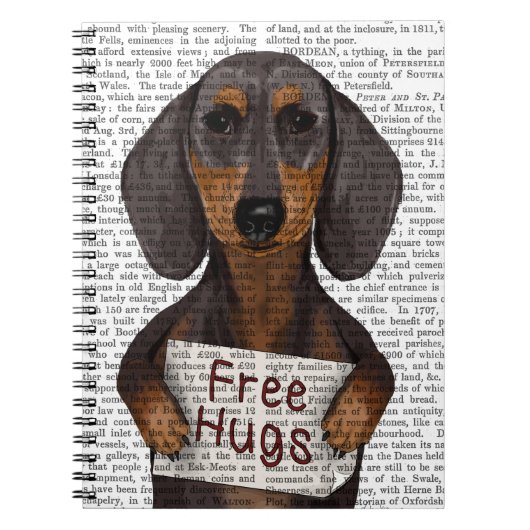 Dachshund Free Hugs Notitieboek (Voorkant)