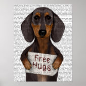 Dachshund Free Hugs Poster (Voorkant)
