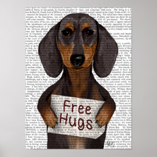 Dachshund Free Hugs Poster