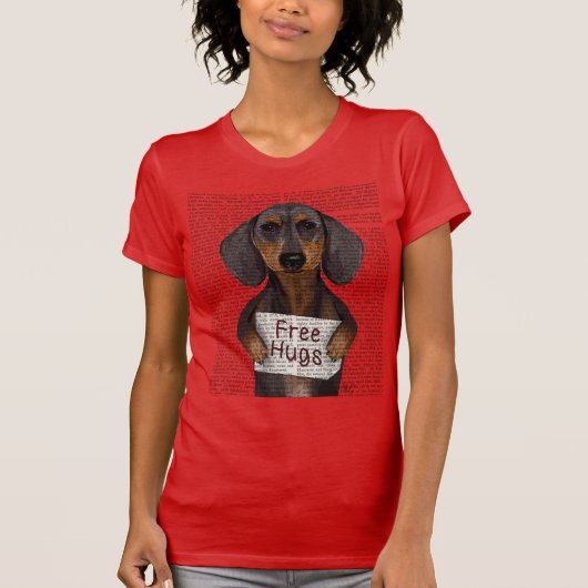 Dachshund Free Hugs T-shirt (Voorkant)