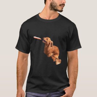 Dachshund Frisbee Graphic Wiener Dog Print Dog T-shirt