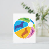 Dachshund Fun Beachball Briefkaart (Staand voorkant)