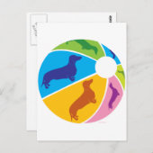 Dachshund Fun Beachball Briefkaart (Voorkant / Achterkant)