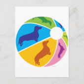 Dachshund Fun Beachball Briefkaart (Voorkant)