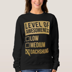 Dachshund Funny Level of Dachshunds in Gold Trui