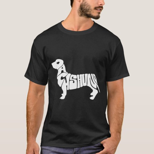 Dachshund Funny Text Dog Tygraphy T Shirt  (Voorkant)