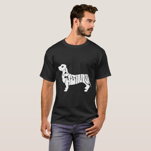Dachshund Funny Text Dog Tygraphy T Shirt  (Voorkant volledig)