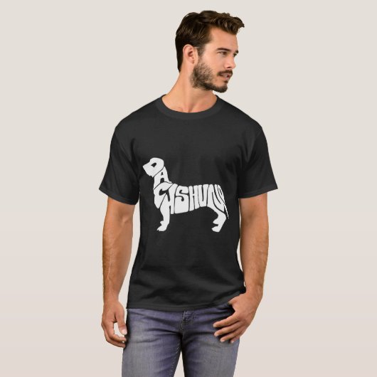 Dachshund Funny Text Dog Tygraphy T Shirt  (Voorkant volledig)