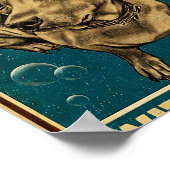 Dachshund gaat naar de badkamer poster (Hoek)