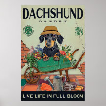 Dachshund Gardening grappig citaat cadeau