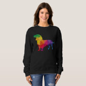 Dachshund Gay Pride LGBT LGBTQ Rainbow Flag Dog Trui (Voorkant volledig)