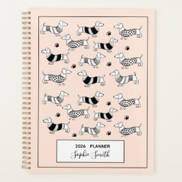 Dachshund geïllustreerde Hondenliefhebbers 2025 Pl Planner